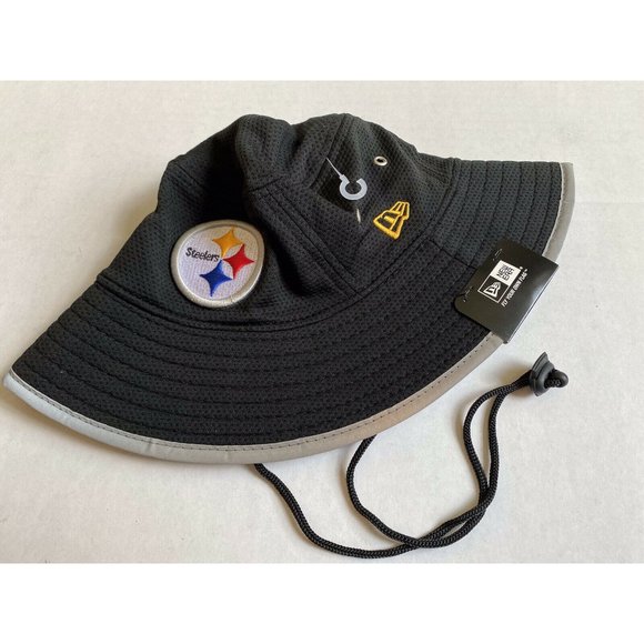 New Era Black Yellow Pittsburgh Steelers Bucket Hat - Picture 1 of 8